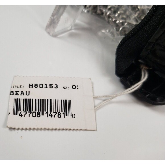 BRIGHTON Black Leather Floral Adorned BOW Small Clutch Mini  Bag - Picture 12 of 16